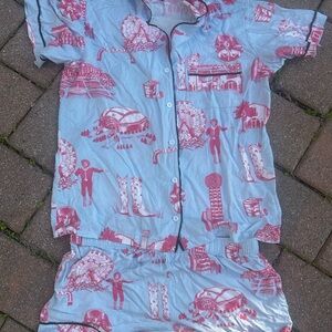 Pajamas Set - light blue and pink